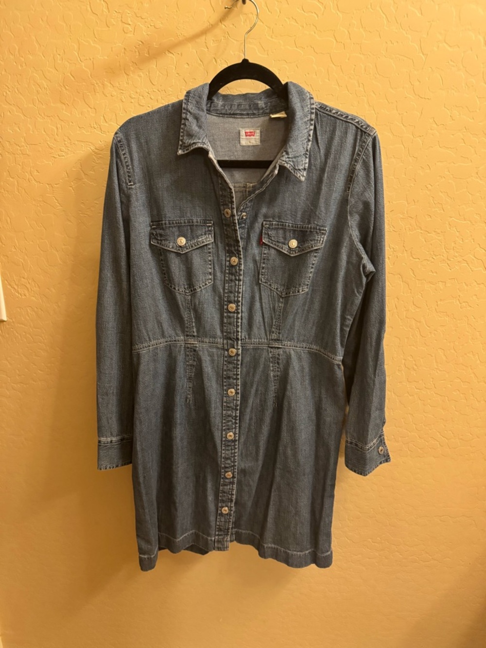 Levi's Medium Blue Denim Button-Up Dress Size L